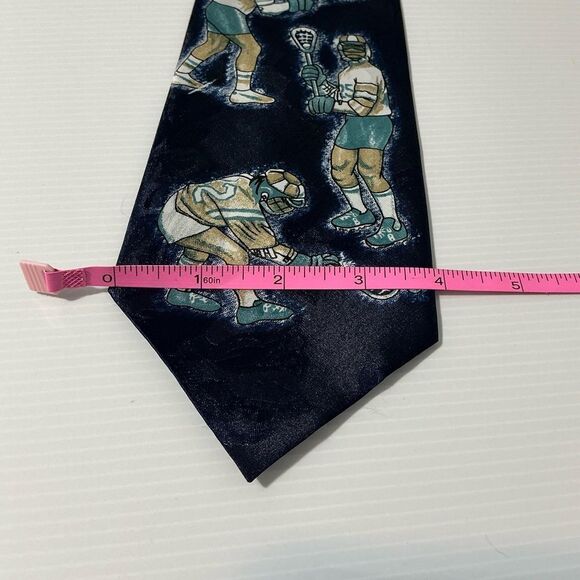 Gianfranco Black Silk Neck Tie Field Hockey - Picture 5 of 5